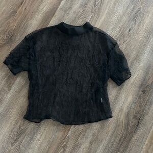 Zara Black Sheer Blouse